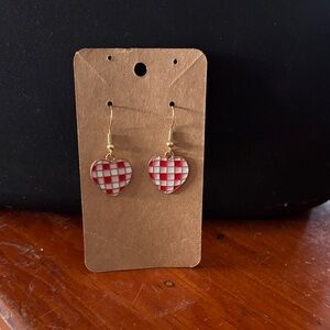 Heart Checkered Earrings